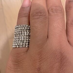 Elegant Silver Crystal Rings